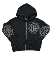Mixed Emotions Eclipse Rhinestone Hoodie Black