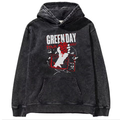 2025 autumn/winter new Green Day rock washed retro loose American men's hooded sweatshirt (11)