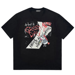 Green Day Band Punk Trendy Brand Male Student Punk Heavy Weight Cotton Short sleeved T-shirt Rainbow Unicorn Horse
