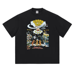 Hot Stone Club Hot Stone Rock T-shirt PUNK Punk LIVE Green Day Green Day Trendy Brand Men and Women (1)
