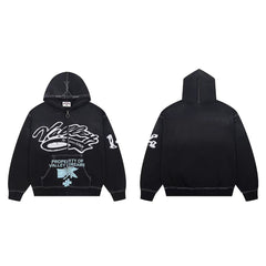 Vale Forever Valley Property Crest Black Zip-Up Hoodie