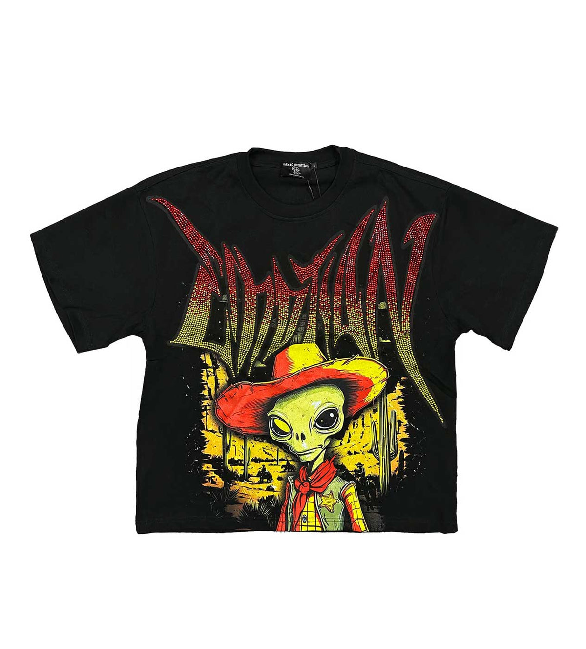 Mixed Emotions Ranger Rhinestone Tee Black