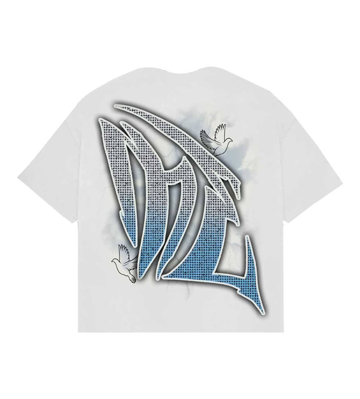Mixed Emotions Dove Rhinestone Tee White