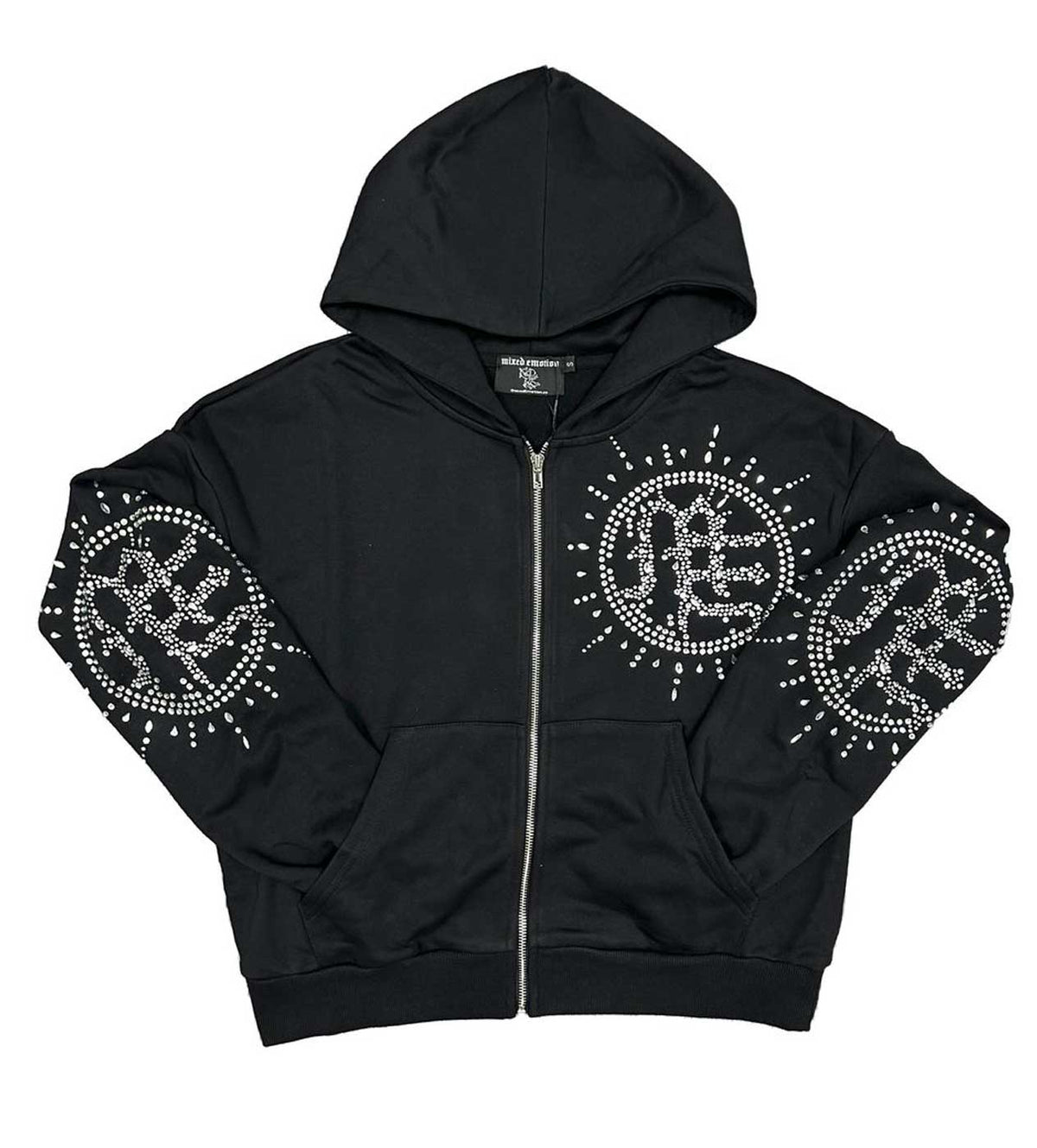 Mixed Emotions Eclipse Rhinestone Hoodie Black