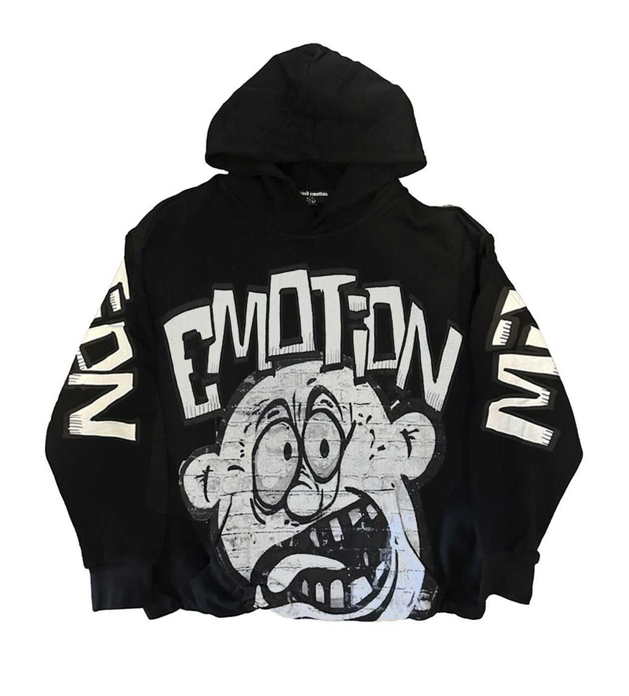 Mixed Emotions Monster Cropped Hoodie Black