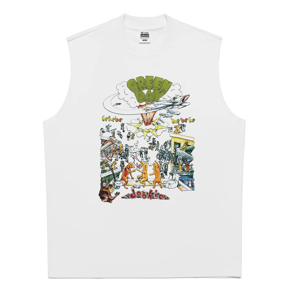 Hot Stone Club Hot Stone Rock T-shirt PUNK Punk LIVE Green Day Green Day Trendy Brand Men and Women (7)