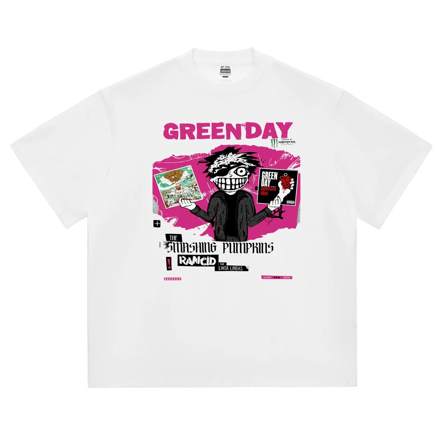 Hot Stone Club Hot Stone Rock T-shirt Trendy Brand Men's and Women's PUNK Punk Green Day Green Day (6)