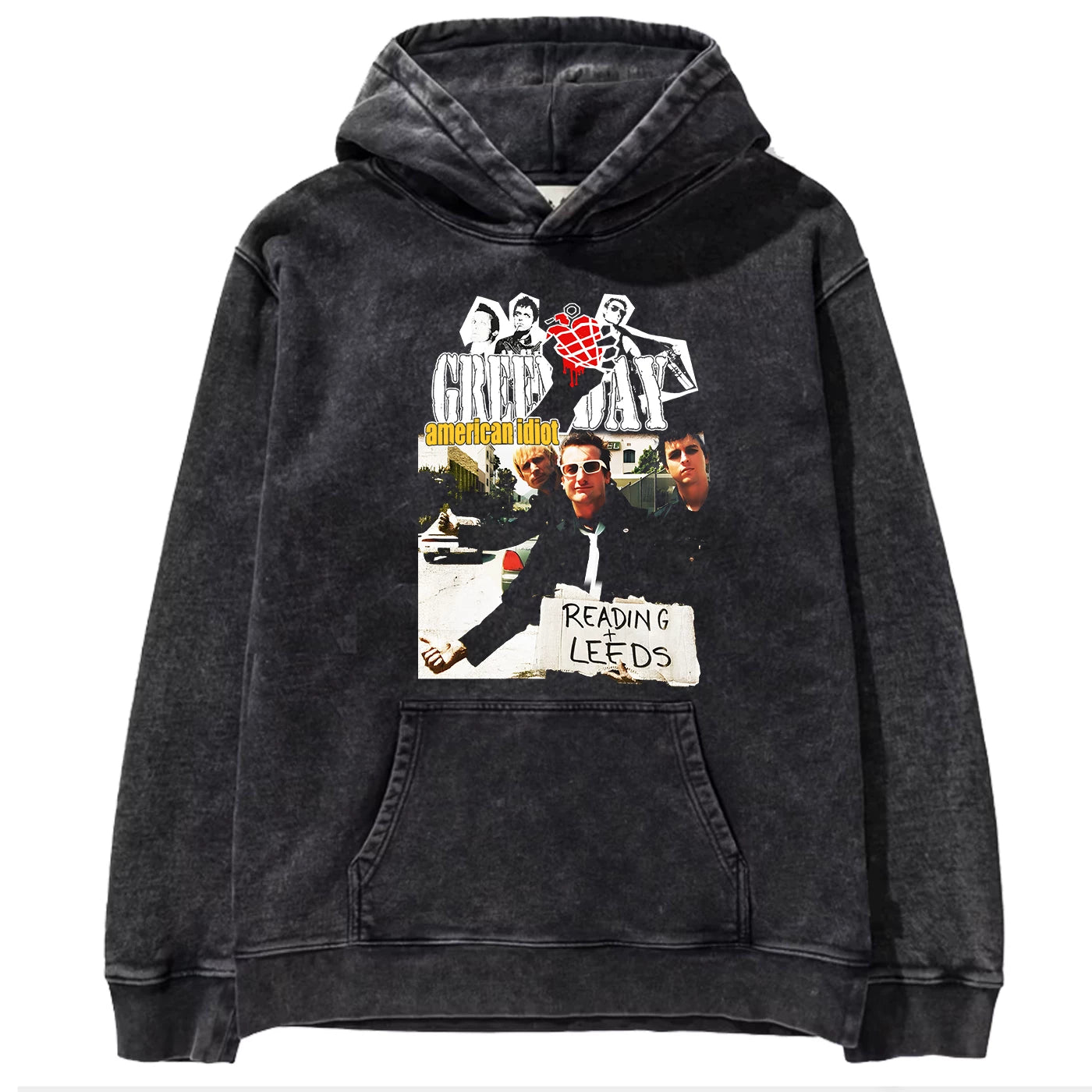 2025 autumn/winter new Green Day rock washed retro loose American men's hooded sweatshirt (13)