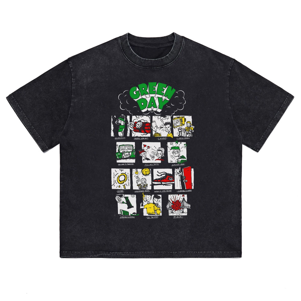 HotStone Club HotStone Graffiti Punk Green Day Band Green Day Rock T-shirt for Men and Women PUNK (2)