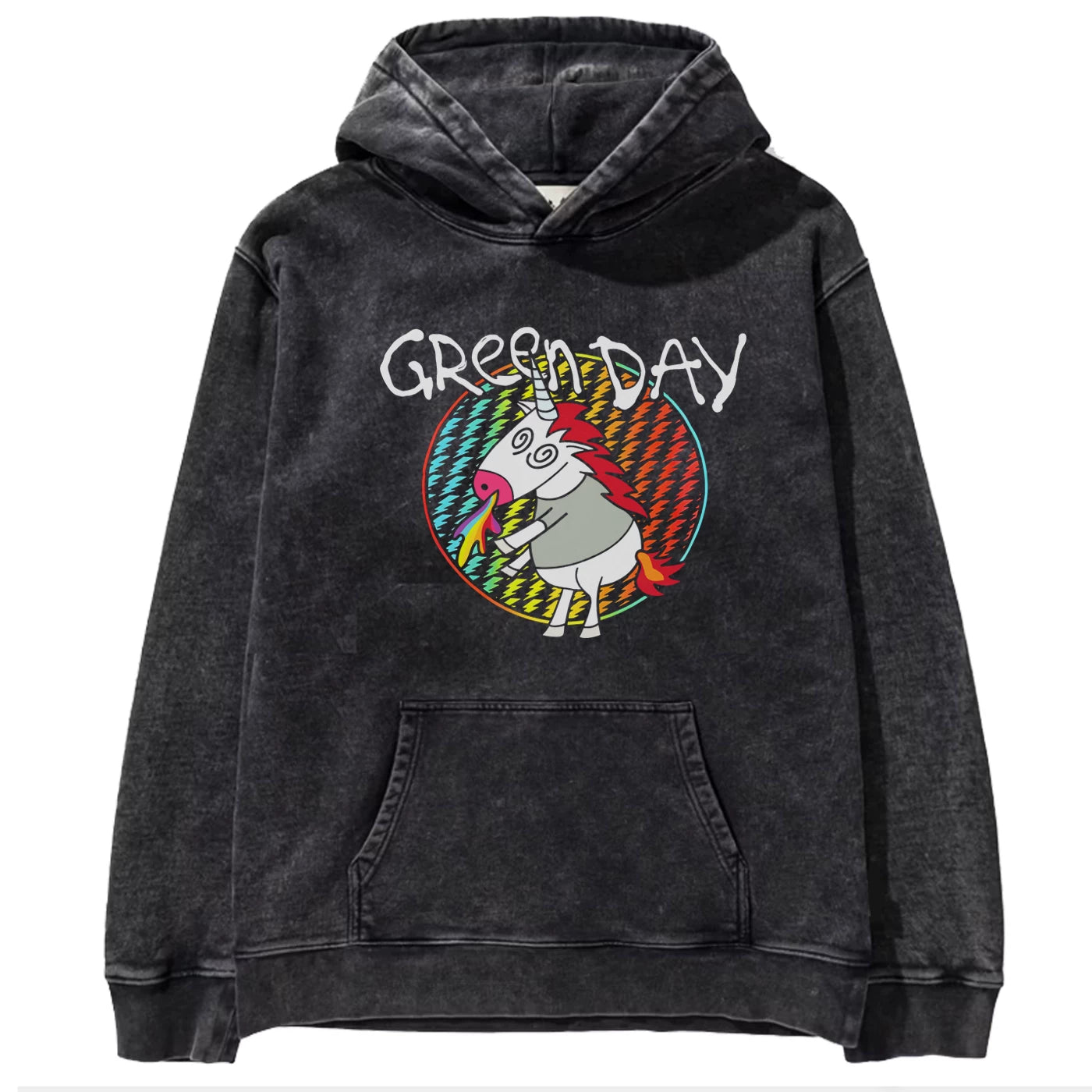2025 autumn/winter new Green Day rock washed retro loose American men's hooded sweatshirt (9)