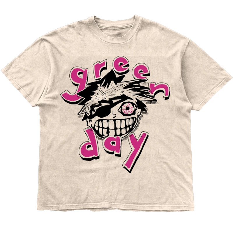 2025 New Green Day Band THE SAVEORS TOUR Cartoon Rock Men's Short T-shirt (6)