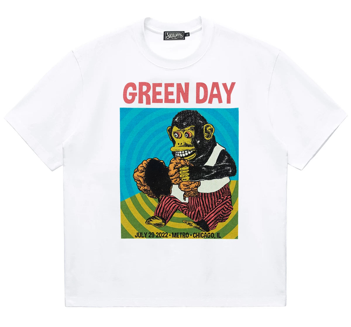 Green Day Punk PUNK Cartoon Rock T-shirt Heavy duty Thick Cotton Half Sleeve TEE for Men and Women
