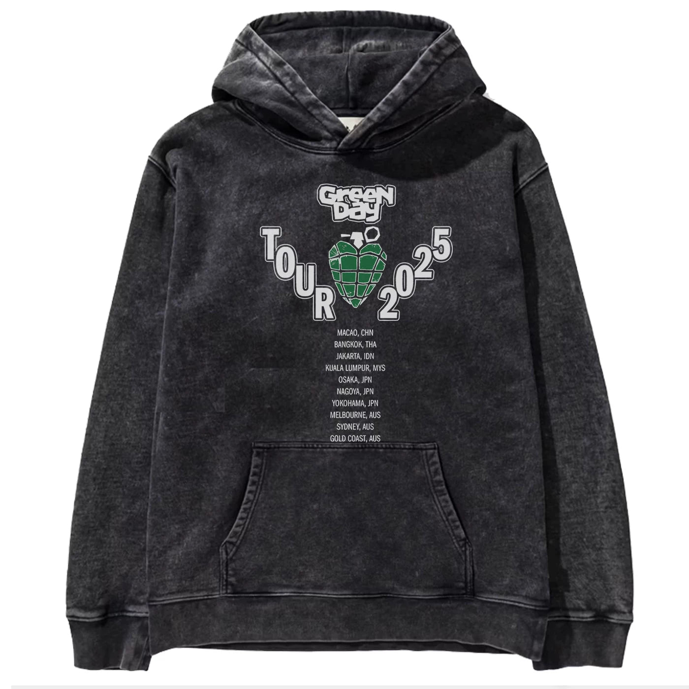 2025 autumn/winter new Green Day rock washed retro loose American men's hooded sweatshirt (14)