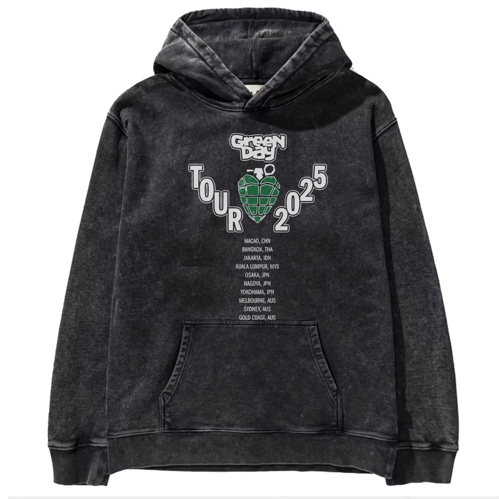 2025 autumn/winter new Green Day rock washed retro loose American men's hooded sweatshirt (14)