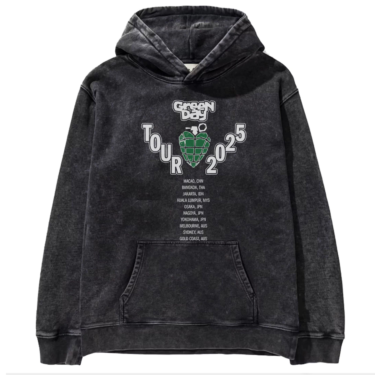 2025 autumn/winter new Green Day rock washed retro loose American men's hooded sweatshirt (14)