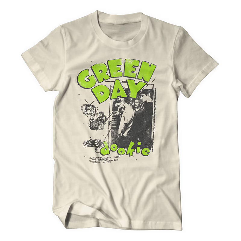 Green Day American punk rock loose textured short sleeved men's pure cotton direct spray short sleeved T-shirt (6)