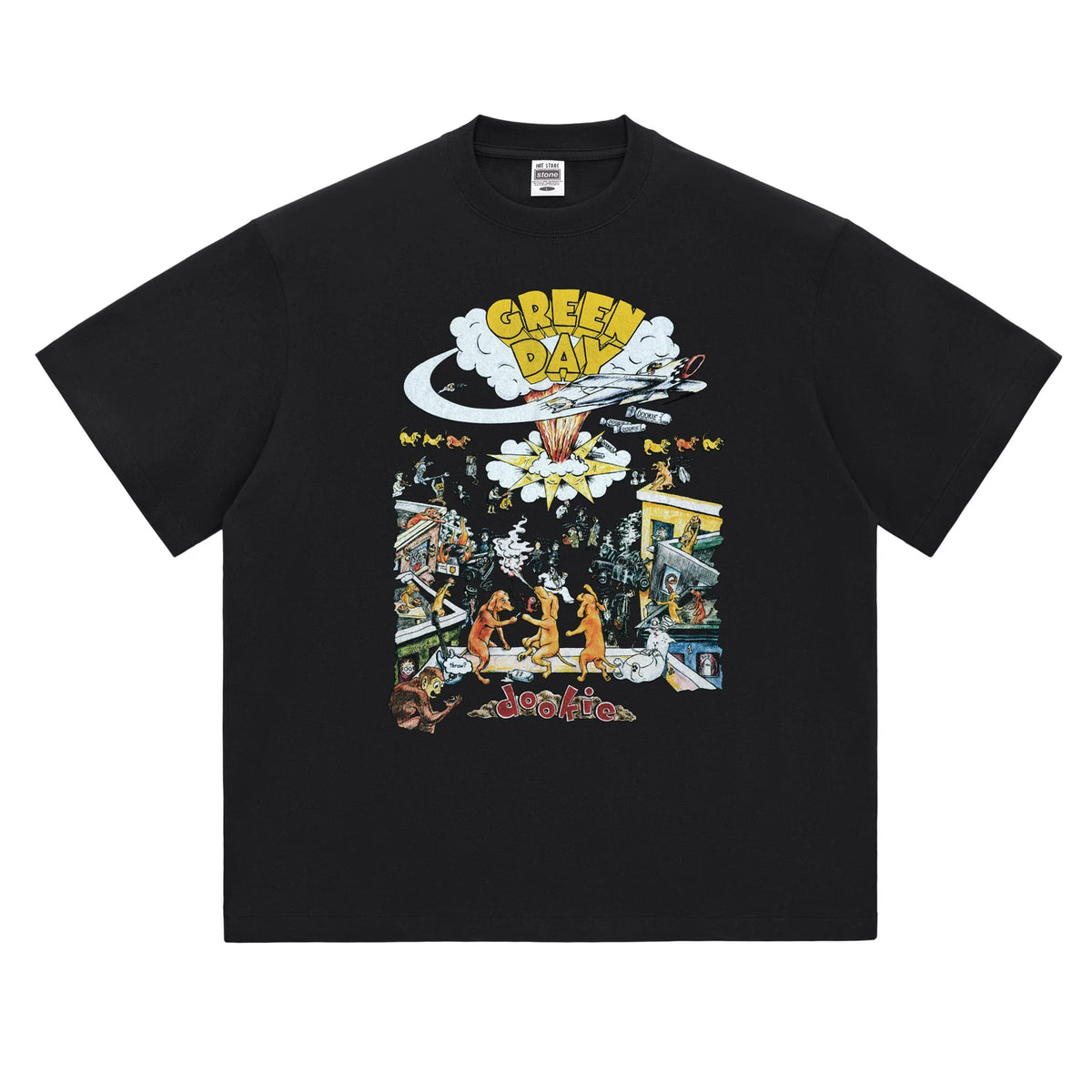 Hot Stone Club Hot Stone Rock T-shirt PUNK Punk LIVE Green Day Green Day Trendy Brand Men and Women (1)