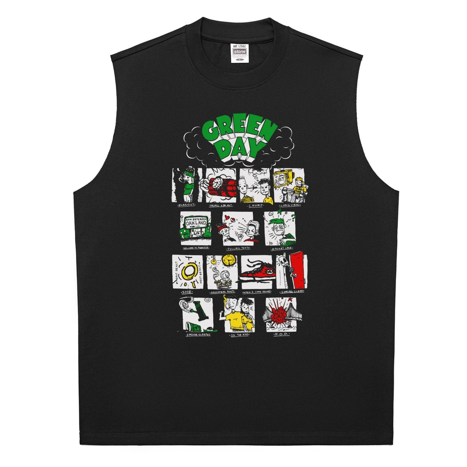 HotStone Club HotStone Graffiti Punk Green Day Band Green Day Rock T-shirt for Men and Women PUNK (3)