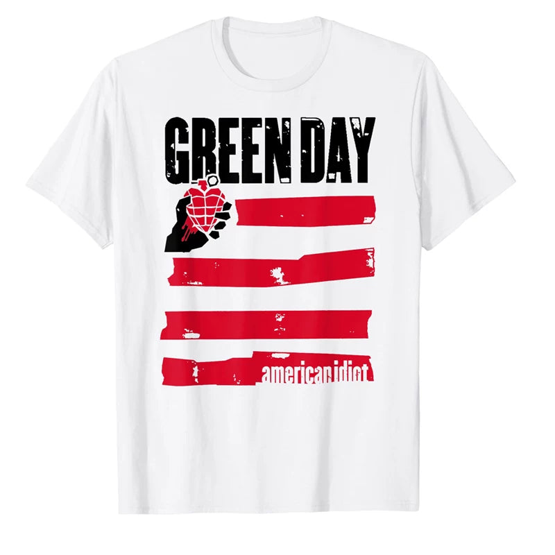 2025 New Green Day Band Rock Punk Cotton Men's Top Short sleeved T-shirt T-Shirt (4)