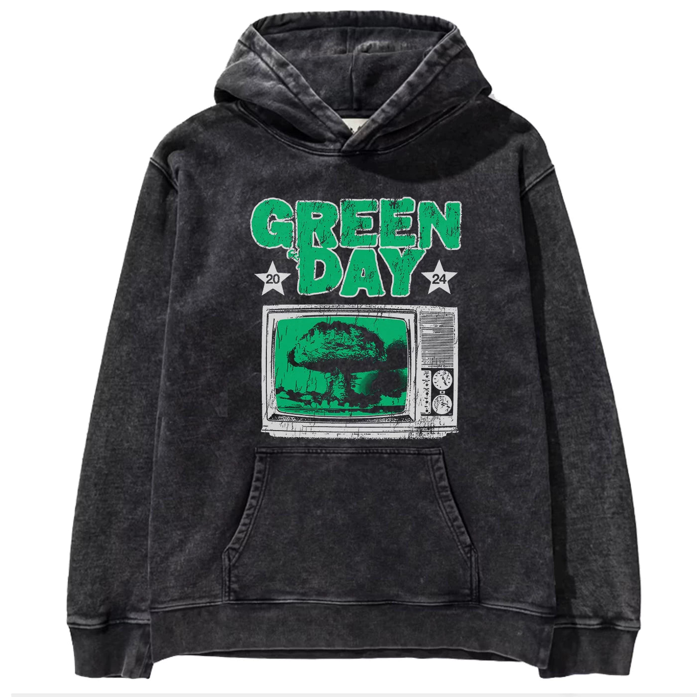 2025 autumn/winter new Green Day rock washed retro loose American men's hooded sweatshirt (7)