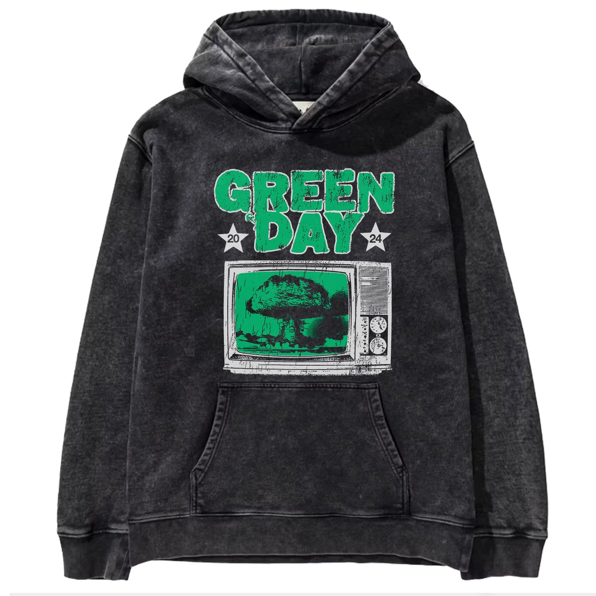 2025 autumn/winter new Green Day rock washed retro loose American men's hooded sweatshirt (7)