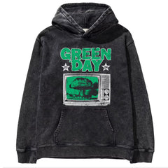 2025 autumn/winter new Green Day rock washed retro loose American men's hooded sweatshirt (7)