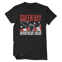 Green Day American punk rock loose textured short sleeved men's pure cotton direct spray short sleeved T-shirt (7)