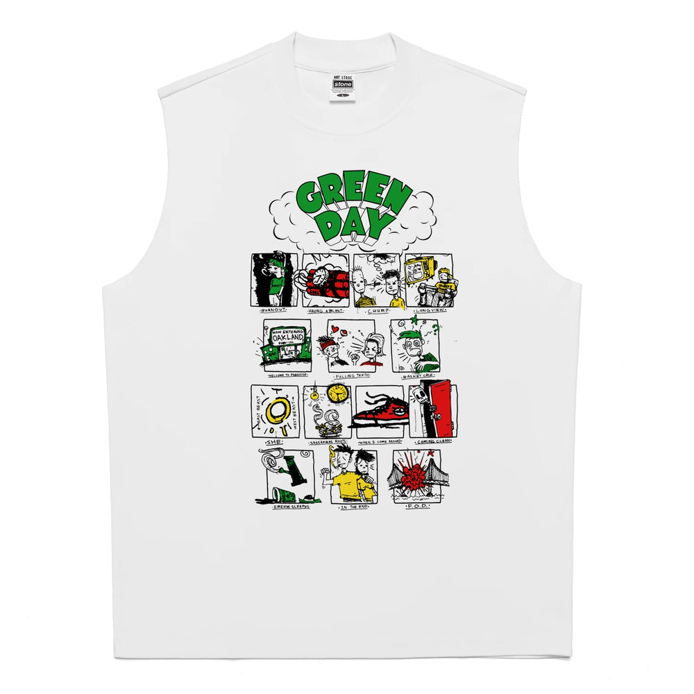 HotStone Club HotStone Graffiti Punk Green Day Band Green Day Rock T-shirt for Men and Women PUNK (7)