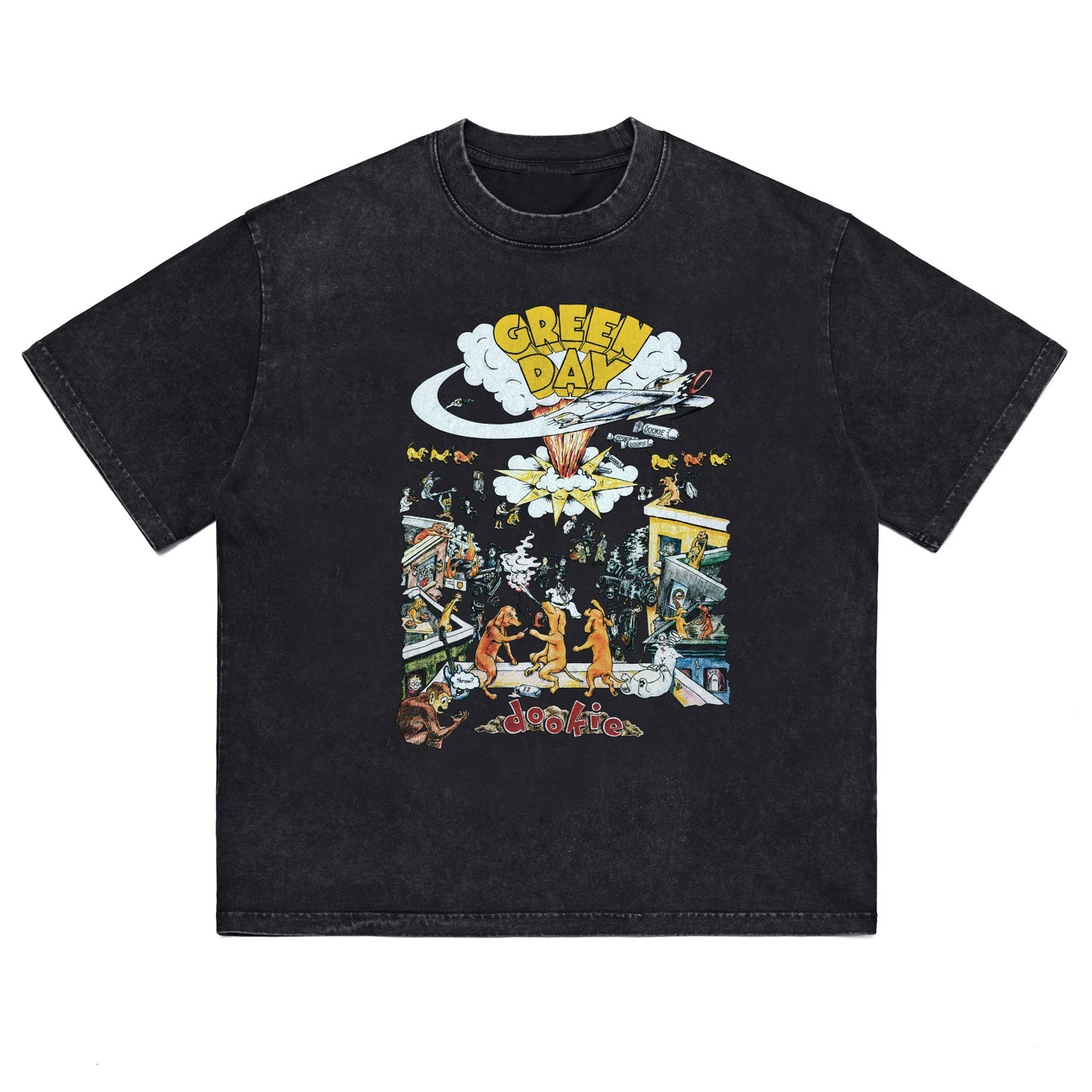 Hot Stone Club Hot Stone Rock T-shirt PUNK Punk LIVE Green Day Green Day Trendy Brand Men and Women (2)