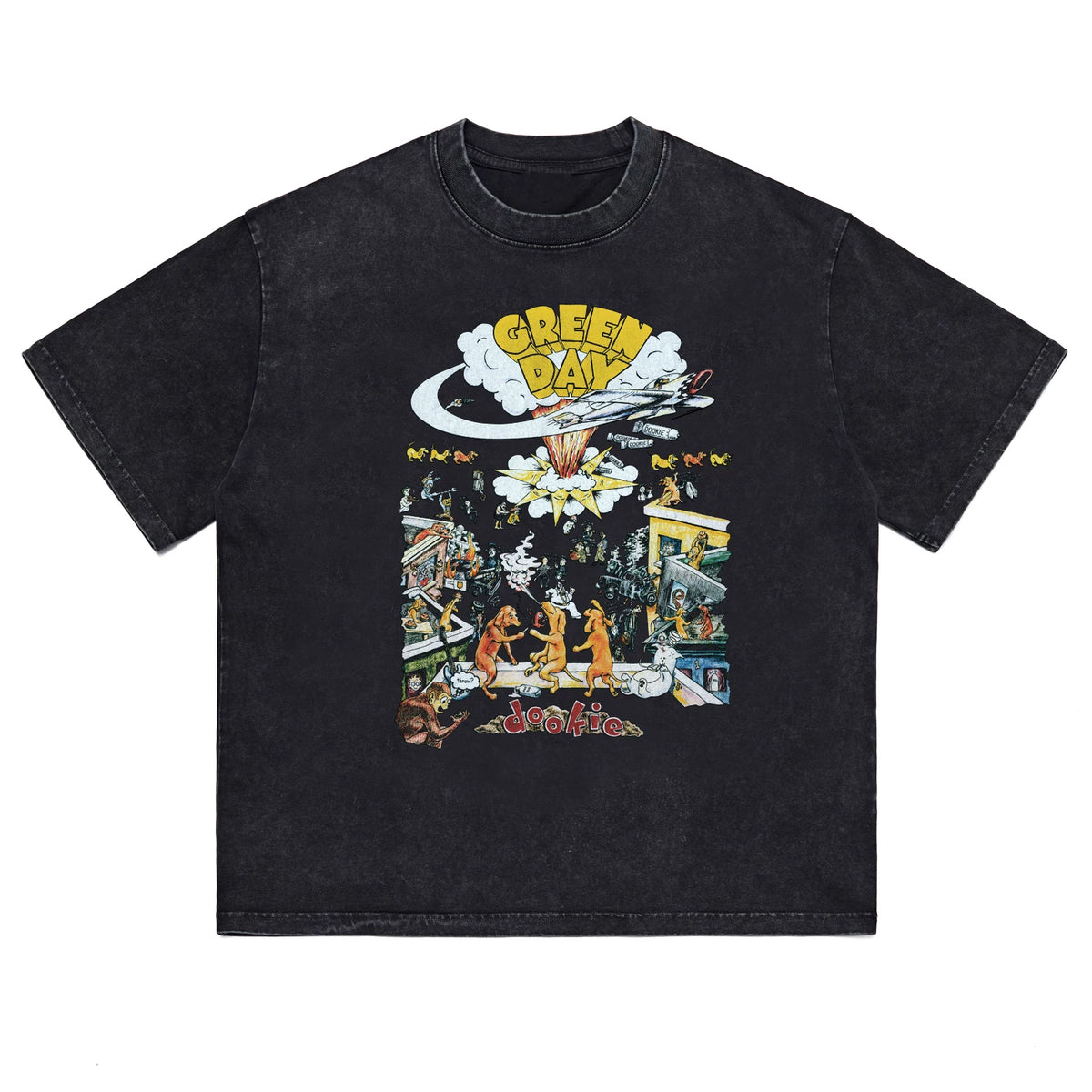 Hot Stone Club Hot Stone Rock T-shirt PUNK Punk LIVE Green Day Green Day Trendy Brand Men and Women (2)