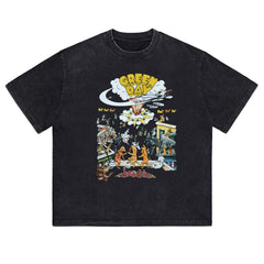 Hot Stone Club Hot Stone Rock T-shirt PUNK Punk LIVE Green Day Green Day Trendy Brand Men and Women (2)