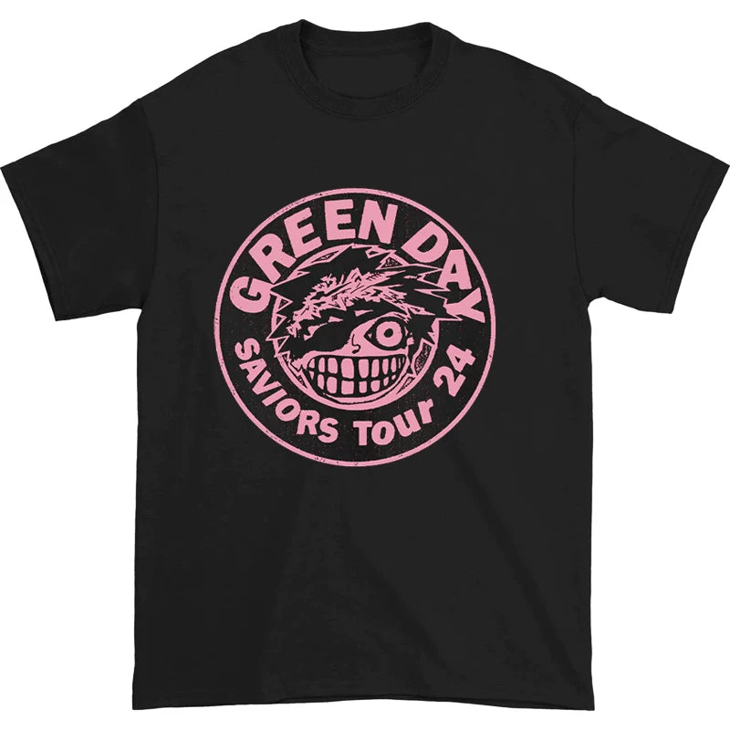 2025 New Green Day Band THE SAVEORS TOUR Cartoon Rock Men's Short T-shirt (4)