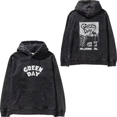 2025 autumn/winter new Green Day rock washed retro loose American men's hooded sweatshirt (19)