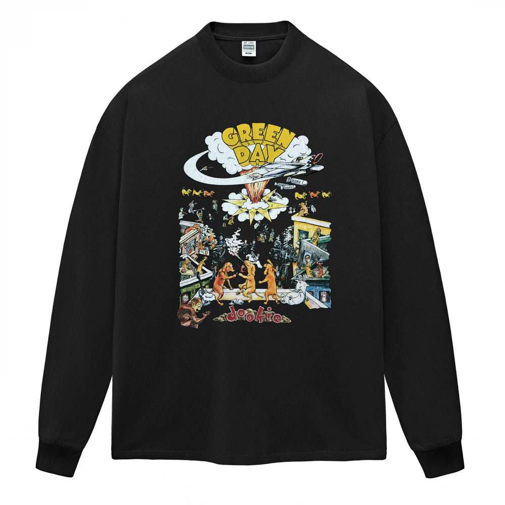 Hot Stone Club Hot Stone Rock T-shirt PUNK Punk LIVE Green Day Green Day Trendy Brand Men and Women (4)
