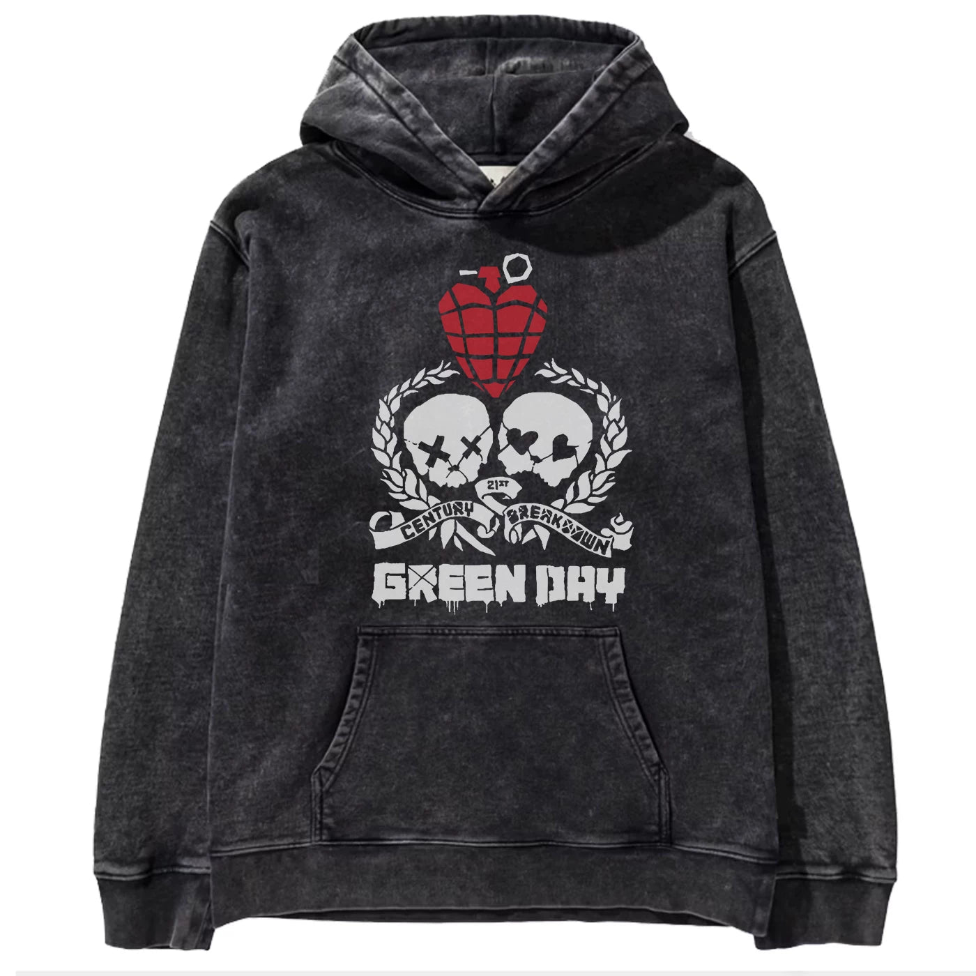 2025 autumn/winter new Green Day rock washed retro loose American men's hooded sweatshirt (1)