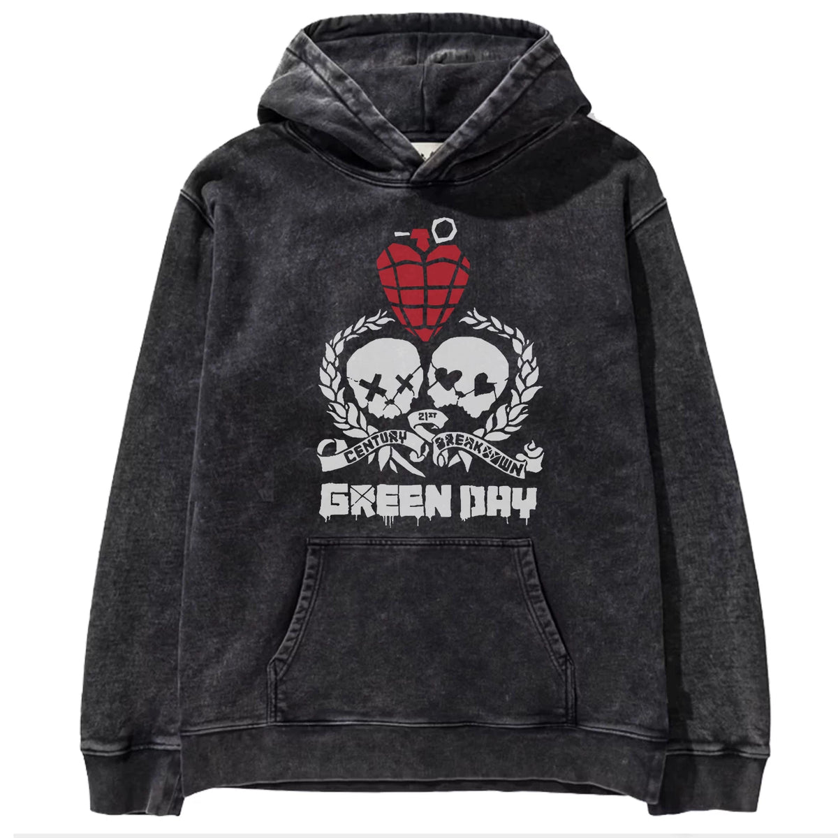 2025 autumn/winter new Green Day rock washed retro loose American men's hooded sweatshirt (1)
