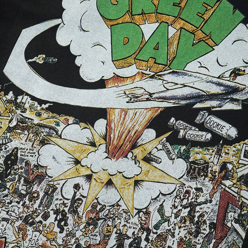Green Day punk PUNK rock T-shirt cotton half sleeved TEE short sleeved summer heavyweight music for men and women