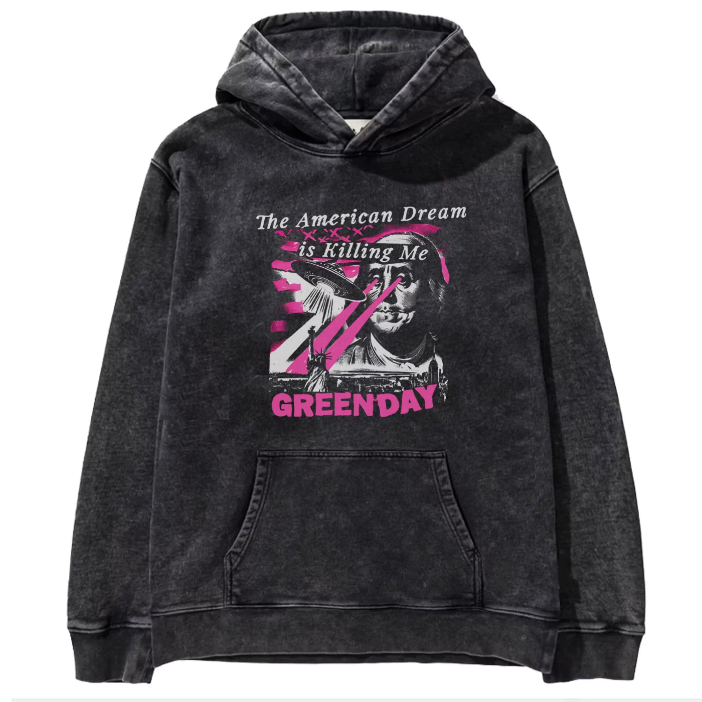 2025 autumn/winter new Green Day rock washed retro loose American men's hooded sweatshirt (6)