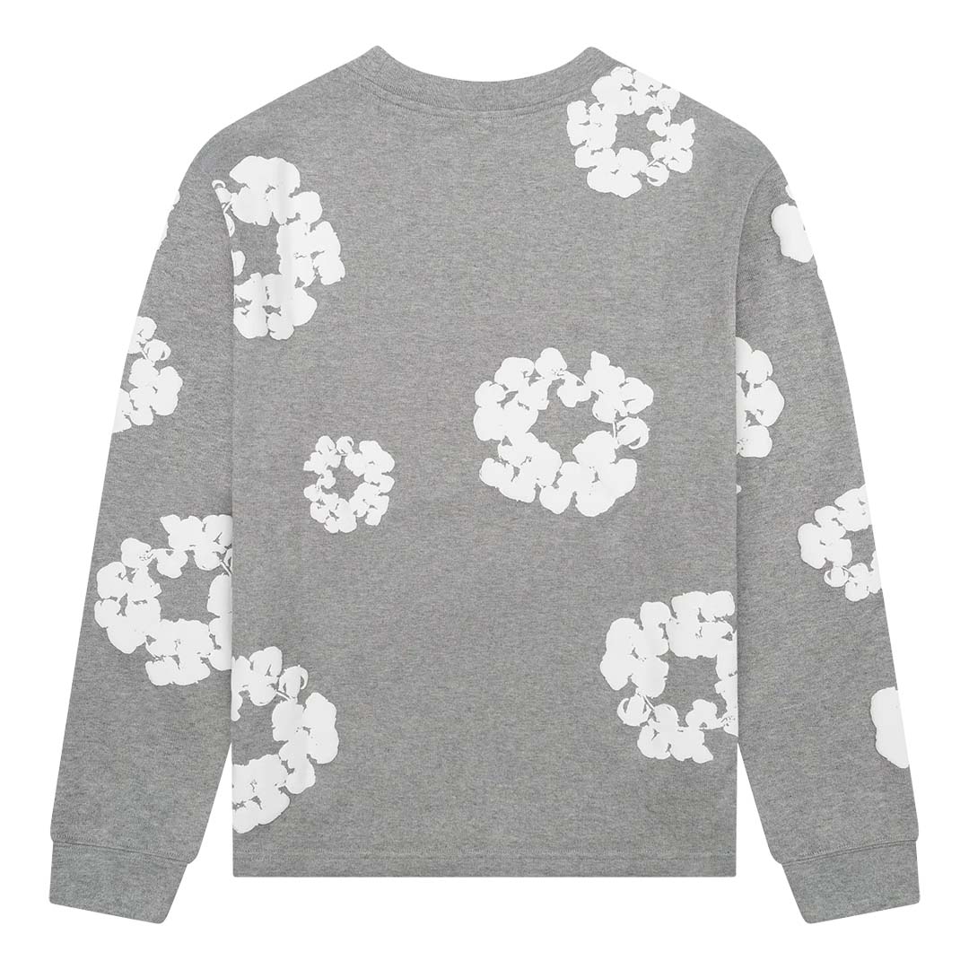 Denim Tears Cotton Wreath Grey Long Sleeve Tee