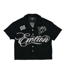 Mixed Emotions Signature Button Up Tee Black
